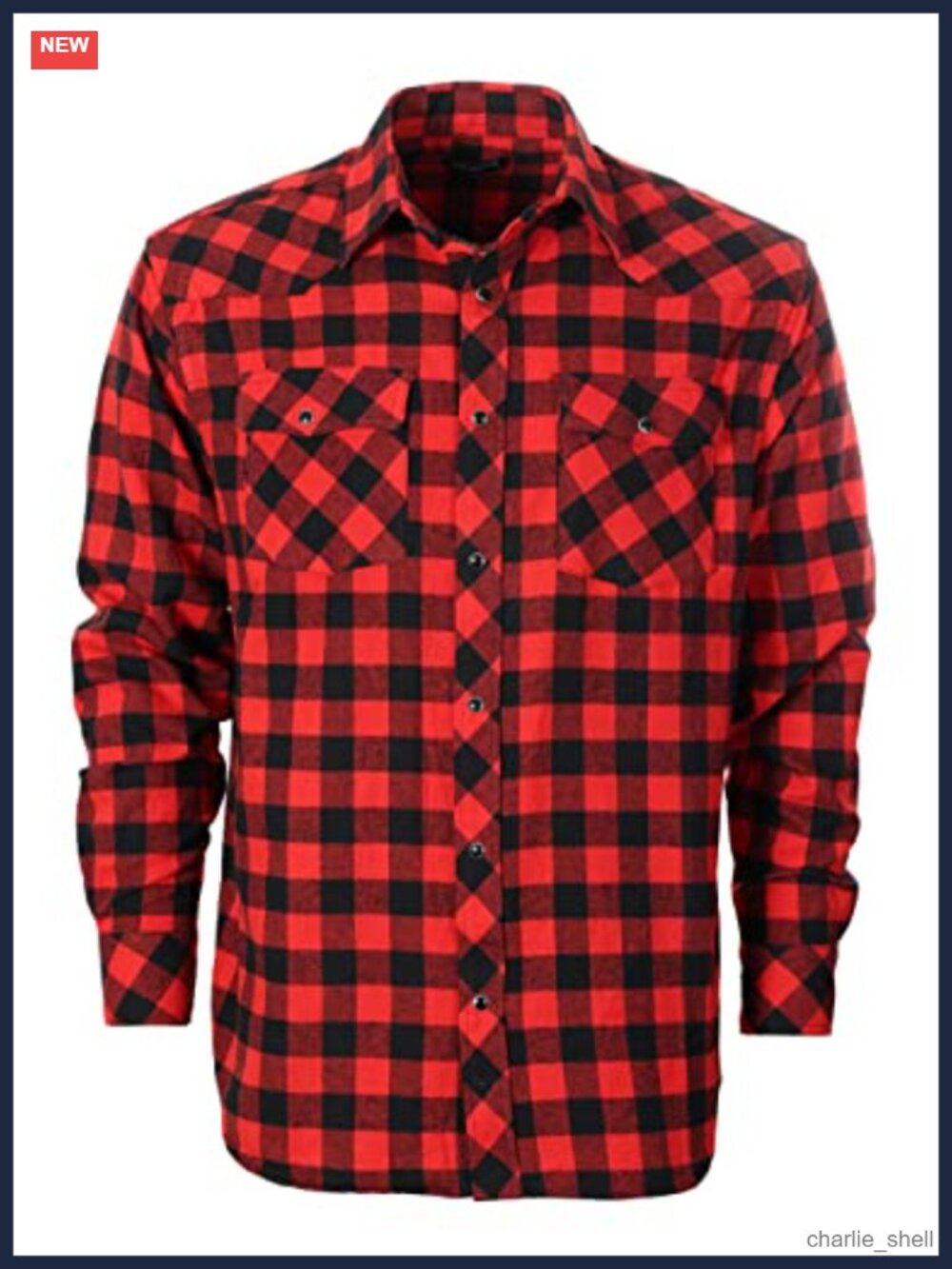 Men's 100% Cotton Flannel Button-Down Shirt